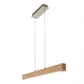 Lámpara colgante chandelier LED de madera clara y metal Badia-S Promoción