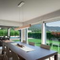 Lámpara colgante chandelier LED de madera clara y metal Badia-S Venta