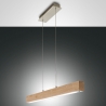 Lámpara colgante chandelier LED de madera clara y metal Badia-S Oferta