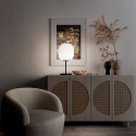 Lámpara de mesa elegante de vidrio soplado y metal negro Domizia-T Rebajas