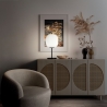 Lámpara de mesa elegante de vidrio soplado y metal negro Domizia-T Rebajas