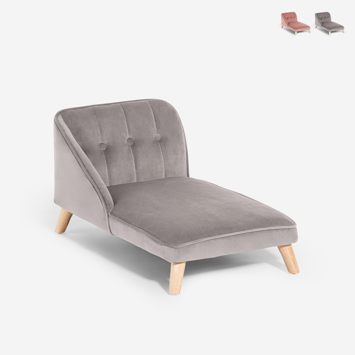 Sofá chaise longue para perros y gatos de terciopelo Serin