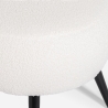 Puf reposapiés para el salón de tela teddy bouclé color blanco con patas negras Belix Oferta