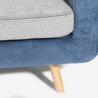 Sofá de 2 plazas de tela bicolor gris y azul con cojines reversibles Biko Descueto