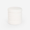 Puf de diseño de tela bouclé con almacenamiento cilíndrico para el salón Mugi Descueto