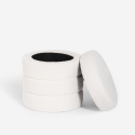 Puf de diseño de tela bouclé con almacenamiento cilíndrico para el salón Mugi Catálogo