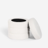 Puf de diseño de tela bouclé con almacenamiento cilíndrico para el salón Mugi Catálogo
