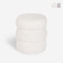 Puf reposapiés de tela teddy bouclé con diseño moderno cilíndrico Okami Promoción