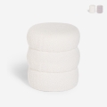 Puf reposapiés de tela teddy bouclé con diseño moderno cilíndrico Okami Promoción