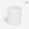 Puf reposapiés de tela teddy bouclé con diseño moderno cilíndrico Okami Promoción