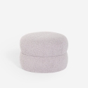 Puf reposapiés bajo para salón de tela teddy bouclé Raion Descueto