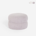 Puf reposapiés bajo para salón de tela teddy bouclé Raion Promoción