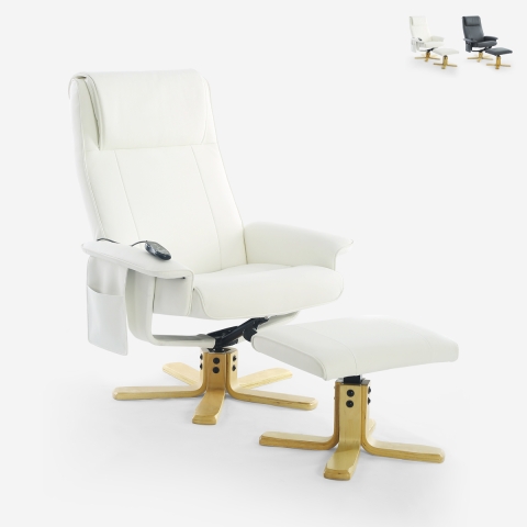 Sillón relax con masaje y calor ergonómico con reposapiés Myron Promoción