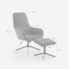 Sillón relax ergonómico de tela gris con reposapiés Asher Catálogo
