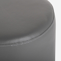 Puf reposapiés de diseño cilíndrico de polipiel color blanco y gris Hebi Stock