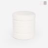 Puf de diseño de tela bouclé con almacenamiento cilíndrico para el salón Mugi Promoción