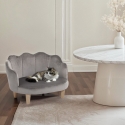 Sofá con forma de concha para perros y gatos de terciopelo Pally Rebajas