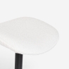 Sillón con reposapiés de tela bouclé color blanco para salón y oficina Shiro Catálogo