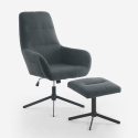 Sillón relax ergonómico de tela gris con reposapiés Asher Oferta