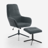 Sillón relax ergonómico de tela gris con reposapiés Asher Oferta