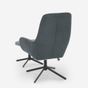 Sillón relax ergonómico de tela gris con reposapiés Asher Rebajas