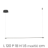 Lámpara colgante con barra LED de metal 120cm Genius L Descueto