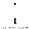 Lámpara colgante de metal con cable ajustable Lilium Descueto