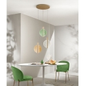 Lámpara colgante de 3 luces de vidrio y metal multicolor Juis XL Venta