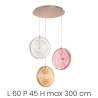 Lámpara colgante con 3 luces de vidrio y metal multicolor Jokey XL Oferta