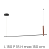 Lámpara colgante LED 150cm de metal negro Regoli L Rebajas