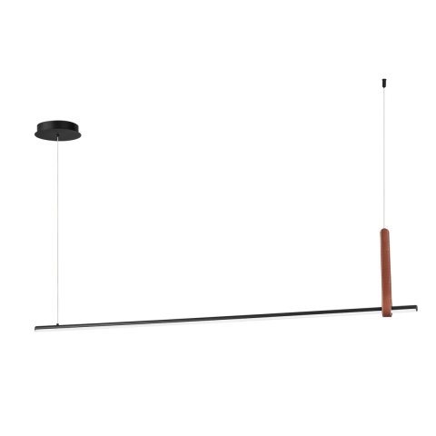 Lámpara colgante LED 150cm de metal negro Regoli L Promoción