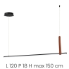 Lámpara colgante LED 120cm de metal negro Regoli S Rebajas