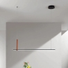 Lámpara colgante LED 120cm de metal negro Regoli S Venta