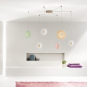 Lámpara de techo colgante con 3 luces LED en vidrio y metal multicolor Candy Spider Venta