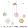 Lámpara de techo colgante con 3 luces LED en vidrio y metal multicolor Candy Spider Oferta