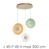 Lámpara colgante con 3 luces LED de vidrio y metal multicolor Candy XL Oferta