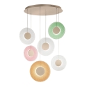 Lámpara colgante con 6 luces LED en vidrio y metal multicolor Candy XXL Promoción