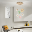 Lámpara colgante con 6 luces LED en vidrio y metal multicolor Candy XXL Venta