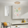 Lámpara colgante con 6 luces LED en vidrio y metal multicolor Candy XXL Venta