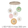 Lámpara colgante con 6 luces LED en vidrio y metal multicolor Candy XXL Oferta