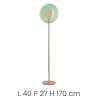 Lámpara de pie LED H170cm de metal y vidrio Jokey PT Características