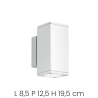 Aplique de pared para exterior de aluminio luz doble H19cm Nevada Coste