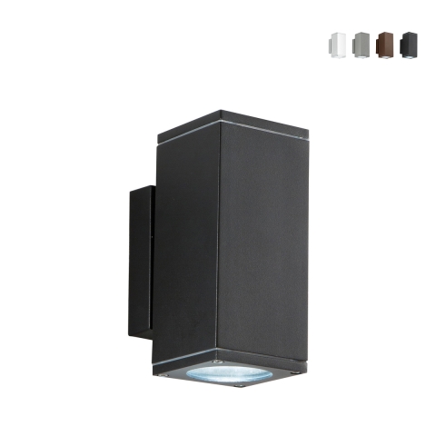 Aplique de pared para exterior de aluminio luz doble H19cm Nevada Promoción