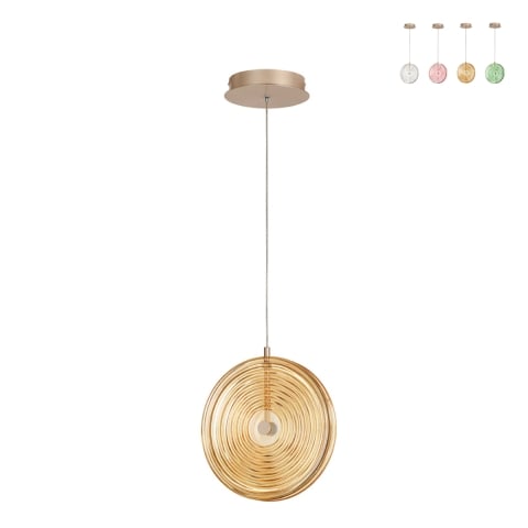 Lámpara colgante LED Ø30cm con vidrio decorativo Jokey S Promoción