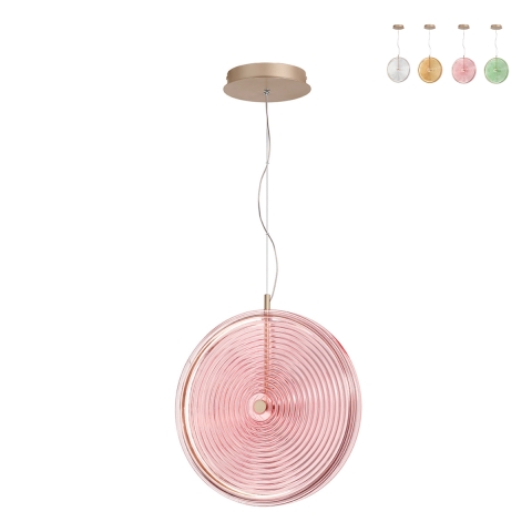 Lámpara colgante LED Ø45cm en vidrio y metal Jokey L Promoción