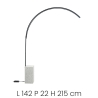 Lámpara de pie en arco de metal con LED H215cm Biblio M Catálogo