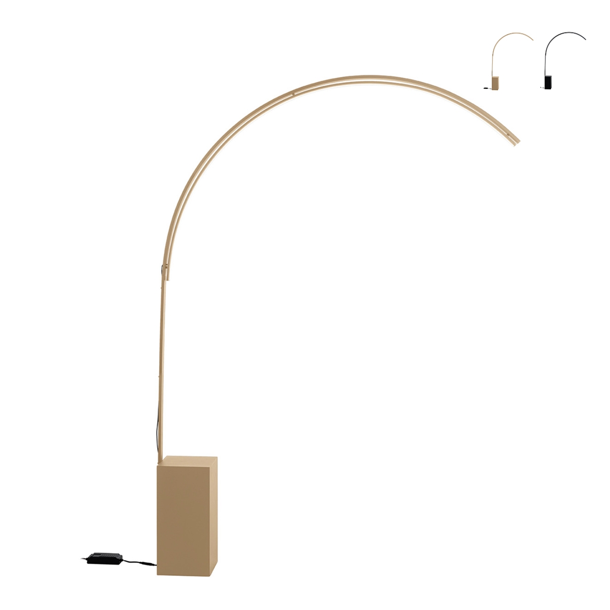 Lámpara de pie arco de metal con LED H215cm Biblio Venta