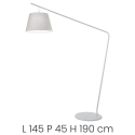 Lámpara de pie con pantalla de tela H190cm Velvet Modelo