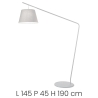 Lámpara de pie con pantalla de tela H190cm Velvet Modelo