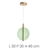 Lámpara colgante de vidrio y metal Ø30cm Juis S Coste